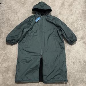 Adoretex Swim Parka Jacket Mens XXXL Green Fleece Lined Hooded Long Coat